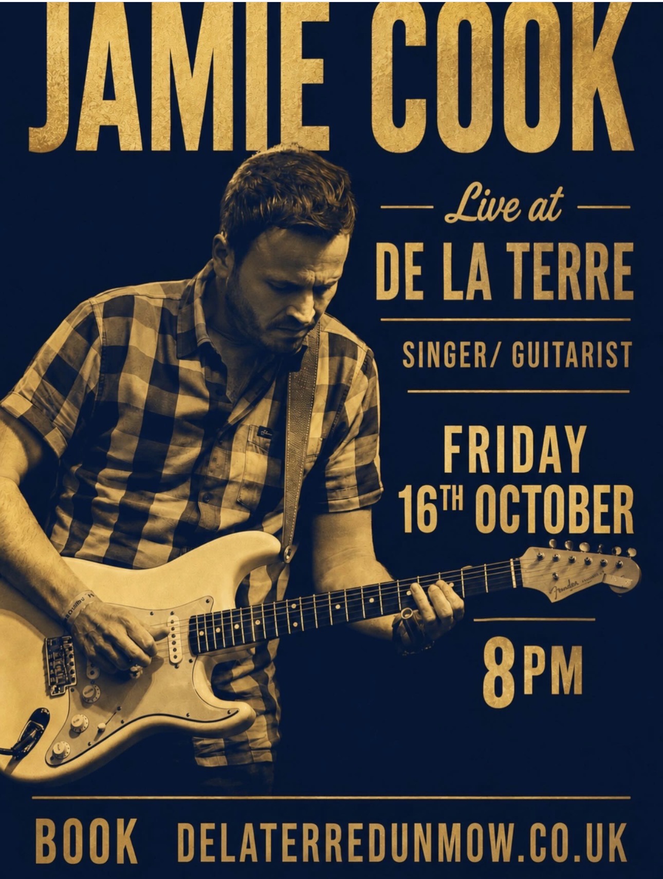 Jamie Cook live at De La Terre on 16 October