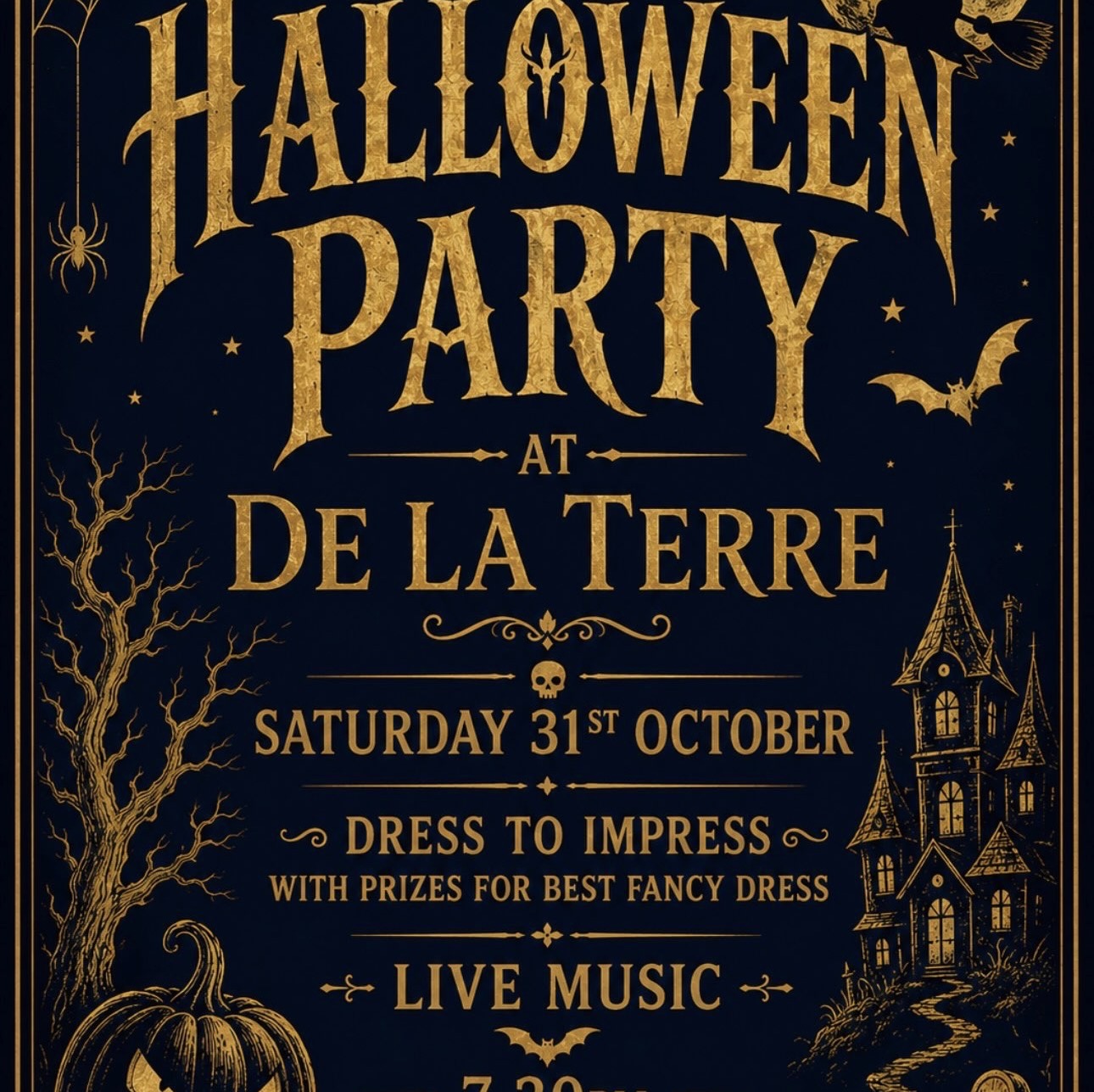 Halloween Party at De La Terre on 31 October