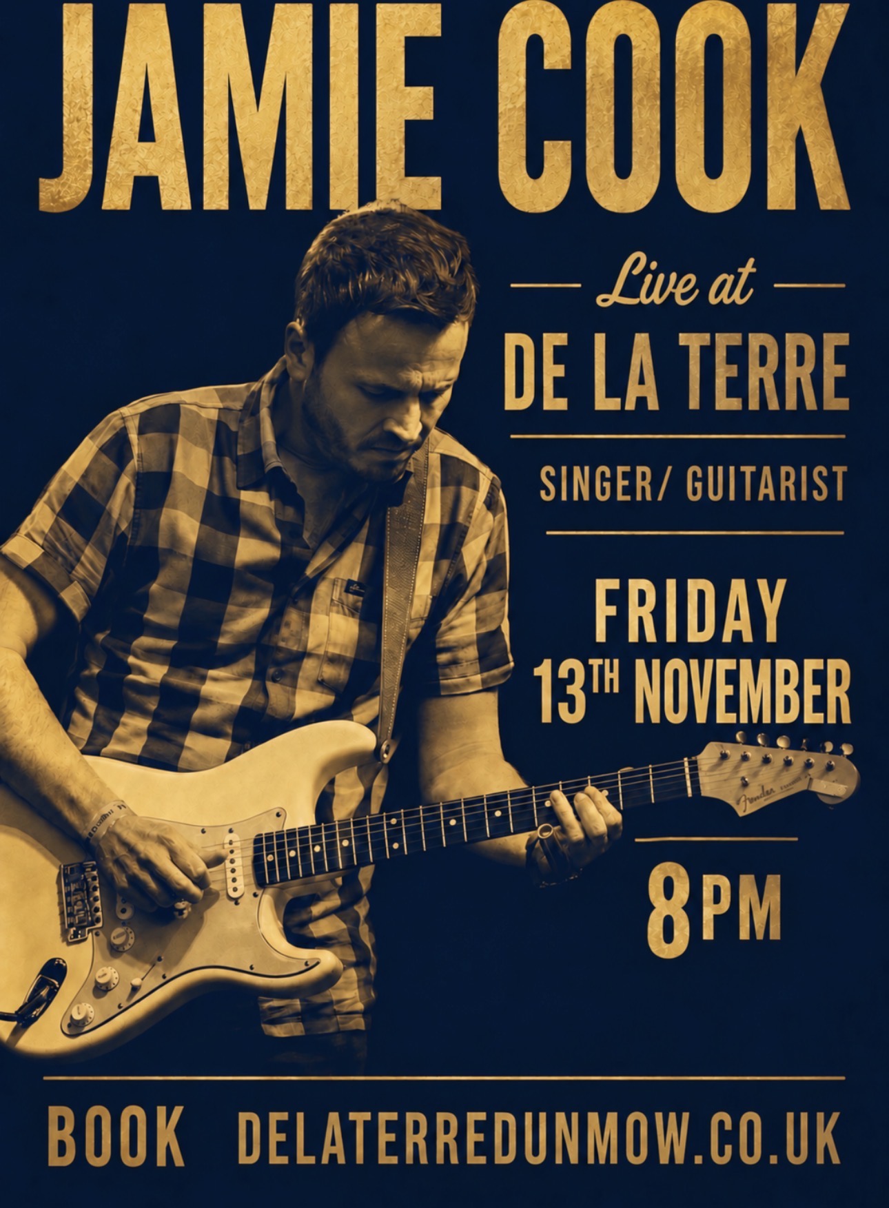 Jamie Cook live at De La Terre Wine Bar in Great Dunmow